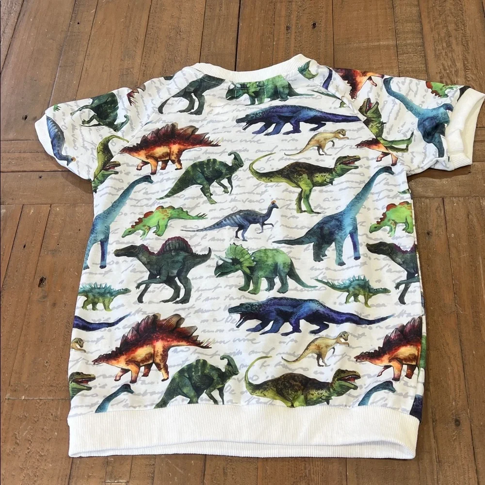 Lola + the boys dinosaur print short sleeve sweatshirt unisex 10 years crewneck